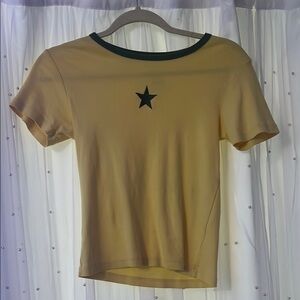 Yellow Star Print Women's Top